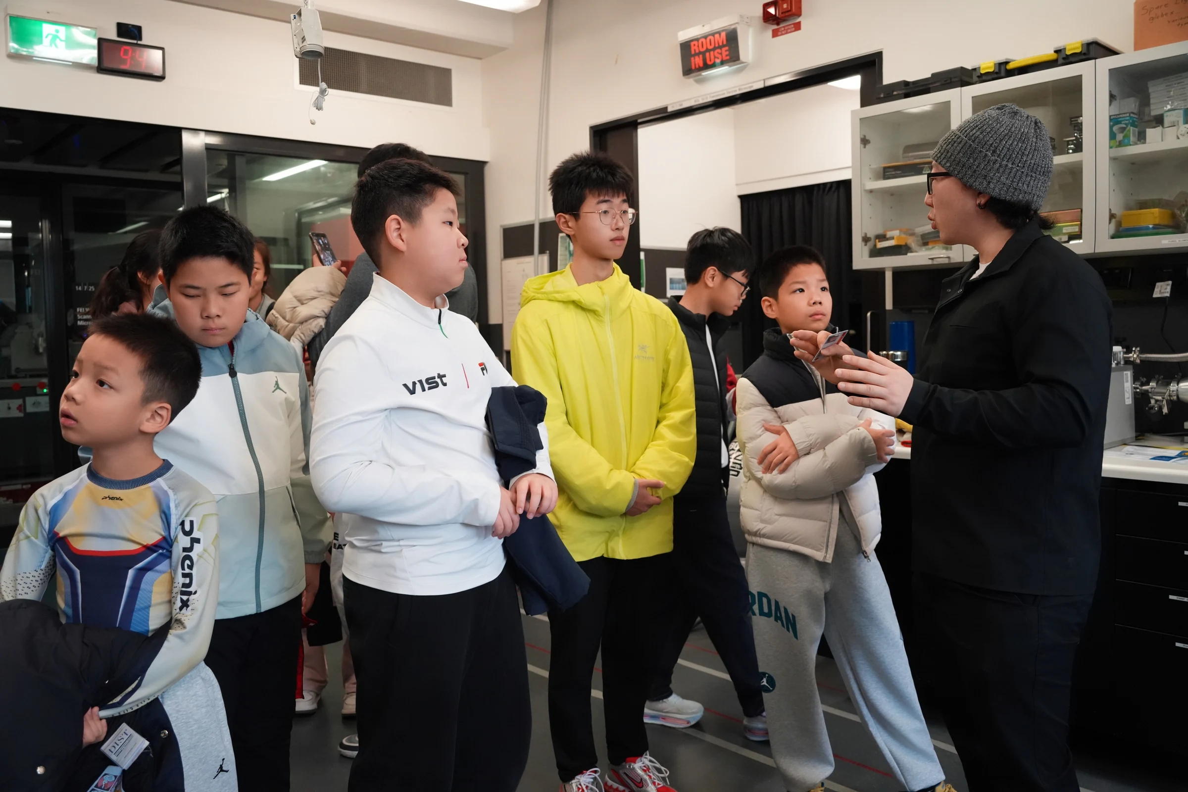 An instructor briefing students during the workshop